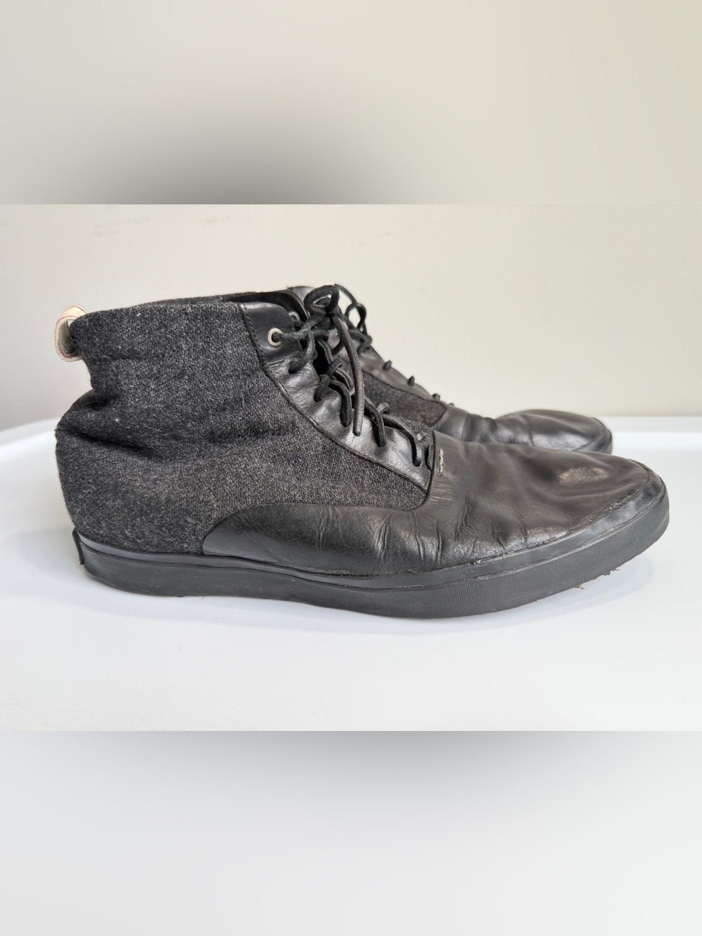 RAG & BONE Black Leather Chukka